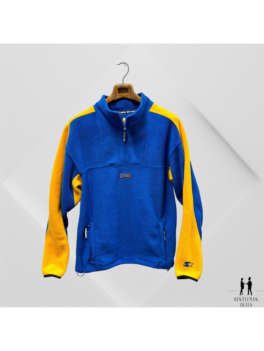Vintage UCLA Team Starter Jacket Sweater Sweatshirt Fleece Medium M RARE Blue Ye